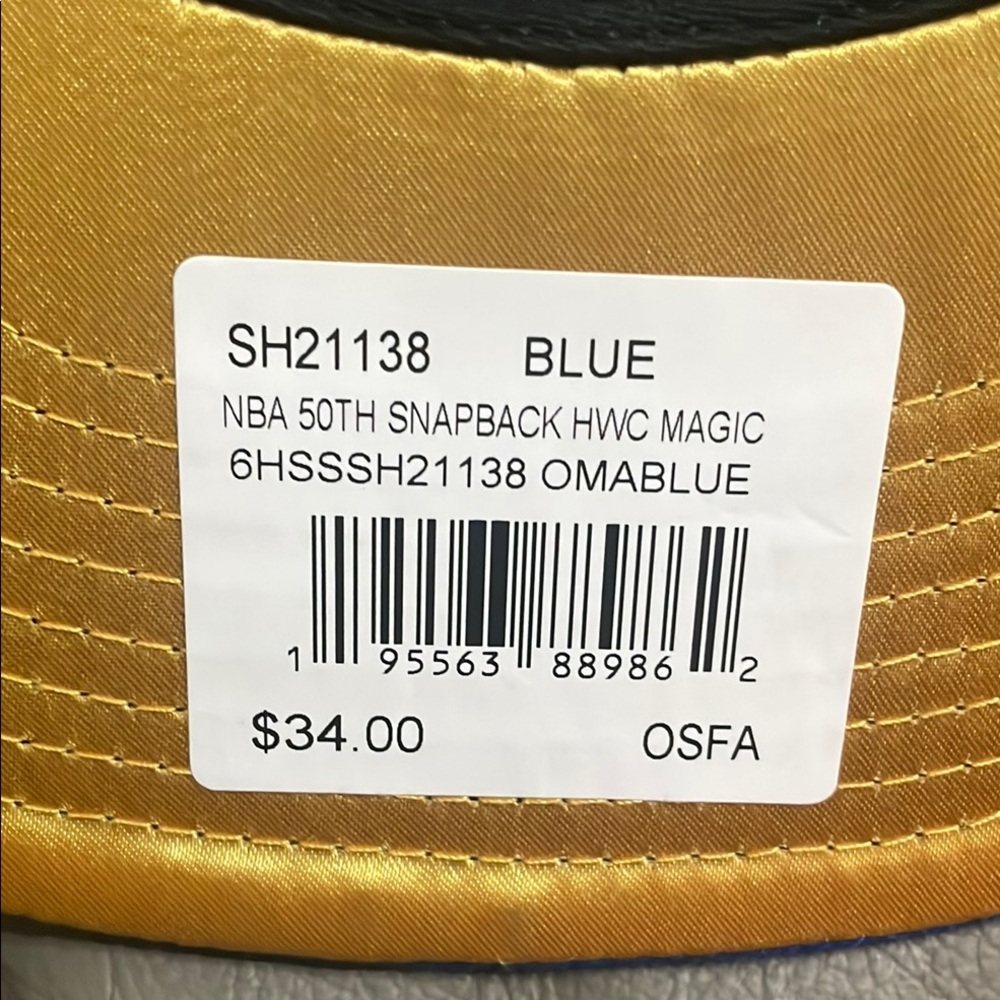 Mitchell & Ness Blue Basketball Snapback Hat - Picture 3 of 5
